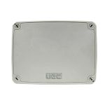 Коробка монтажна для відкритого встановлення без отворів 146х105х65 мм (зовн.162х122х68 мм) IP67 із скобами сіра UEC