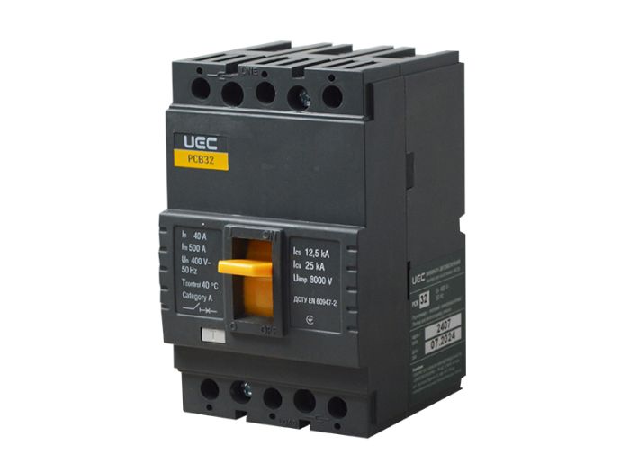 Автоматичний вимикач PCB32 3Р 40А 25кА, UEC