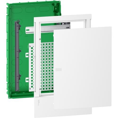 Щит resi9 mp мультимедійний 3 ряди/ 36 модулів врізний білі двері, Schneider Electric