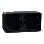 Бокс 2-ний "Mureva S" для зовнішнього монтажу горизонтальний, чорний, IP55, Schneider Electric