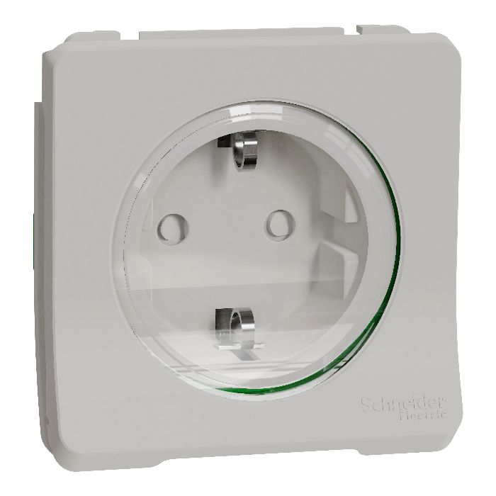Механізм розетки з з/к та шторками, білий, IP55, Schneider Electric