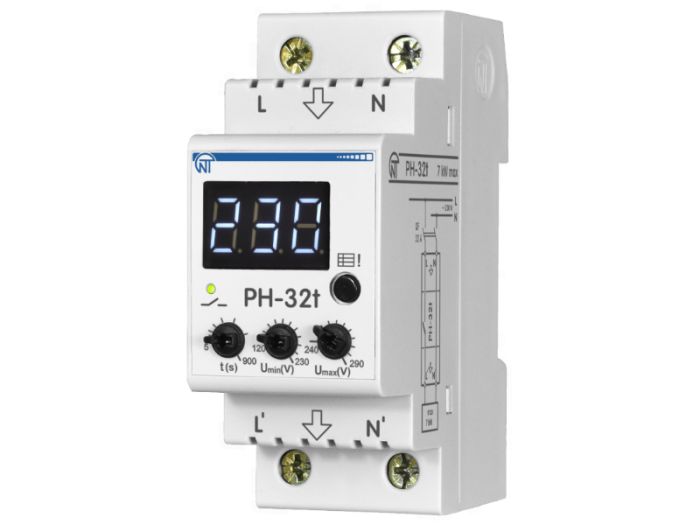 Реле контролю напруги РН-32Т, 32А, 220В, Новатек