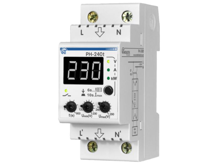 Реле контролю напруги РН-240Т, 40А, 220В, Новатек
