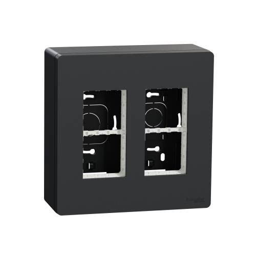 Блок unica system+ відкрита вставка 2х2 антрац, Unica New, Schneider Electric