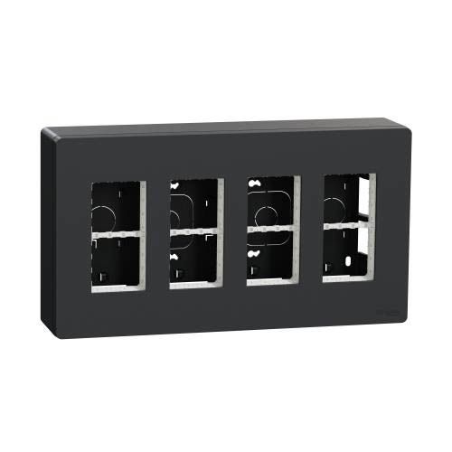 Блок unica system+ відкрита вставка 4х2 антрац, Unica New, Schneider Electric