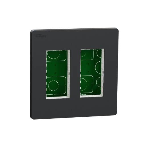 Блок unica system+ прихована вставка 2х2 антрацит, Unica New, Schneider Electric