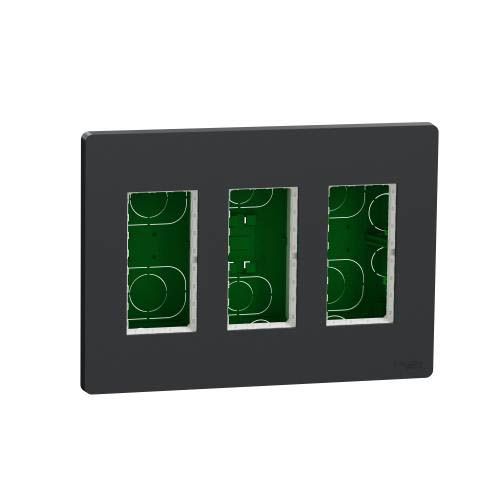 Блок unica system+ прихована вставка 3х2 антрацит, Unica New, Schneider Electric