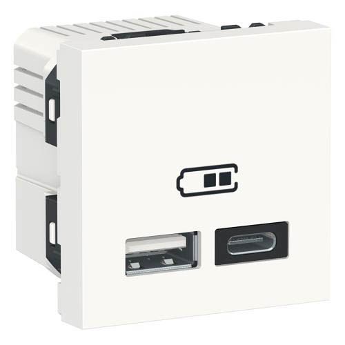 Розетка USB подв. A+C білий, Unica New, Schneider Electric