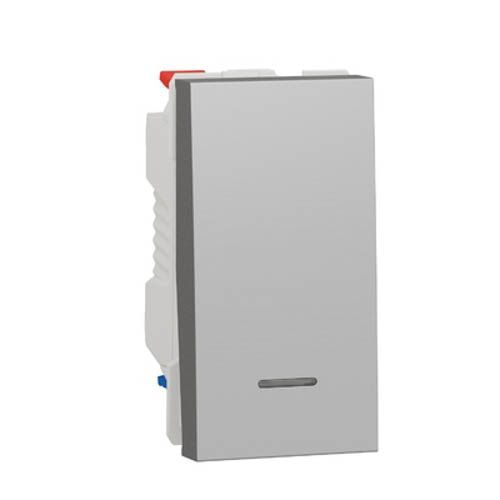 Перемикач 1-кл. з нейтр 10А, 1-мод., Unica New, алюміній, Schneider Electric