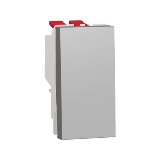 Перемикач 1-кл. перехр. сх.7 10А, 1-мод., Unica New, алюміній, Schneider Electric