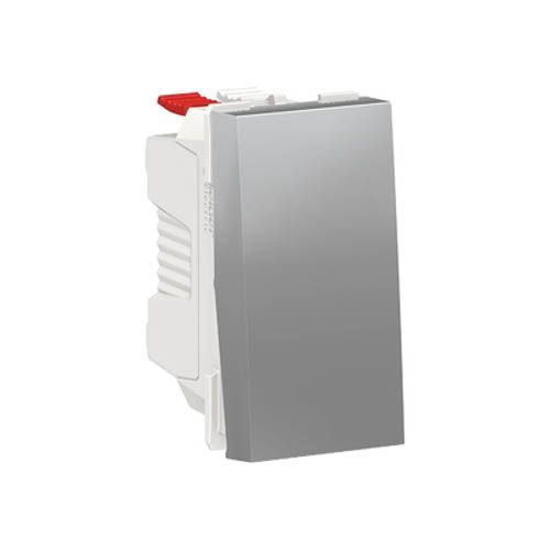 Вимикач 1-кл. кнопк. 1-мод. 10A Unica New, алюміній, Schneider Electric