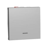 Перемикач 1-кл. з нейтр 10А, 2 мод Unica New, алюміній, Schneider Electric