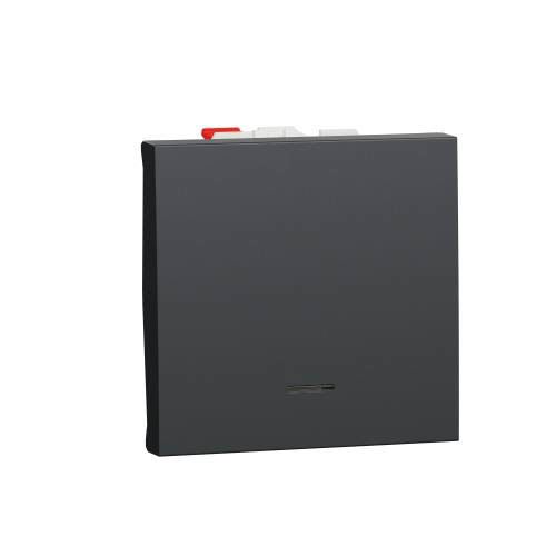Перемикач 1-кл. з нейтр 10А, 2 мод Unica New, антрацит, Schneider Electric