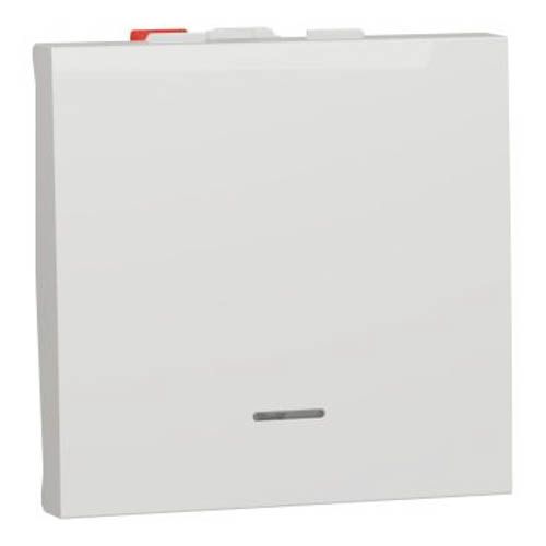 Вимикач 1-кл. кнопк. з підсв. сх.1а 10А, 2 мод білий, Schneider Electric