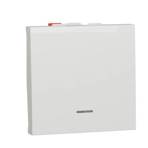 Вимикач 1-кл. кнопк. з підсв. сх.1а 10А, 2 мод білий, Schneider Electric