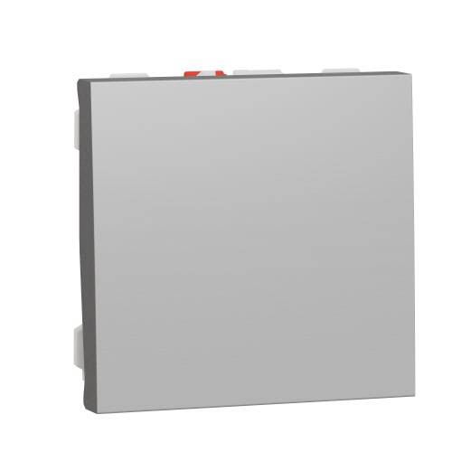 Вимикач 1-кл., кнопковий, сх. 1, 10 A, Unica New алюміній, Schneider Electric