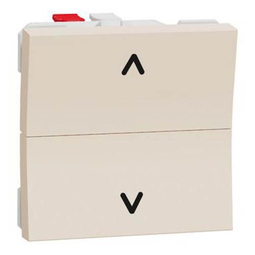 Вимикач для жалюзі, 2-кл., кнопковий, 2 х сх. 4, Unica New бежевий, Schneider Electric