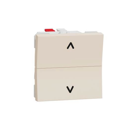 Вимикач для жалюзі, 2-кл., кнопковий, 2 х сх. 4, Unica New бежевий, Schneider Electric