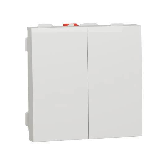 Вимикач 2-кл., сх. 5, 10 AX, 250 В, Unica New білий, Schneider Electric