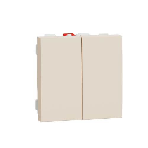 Вимикач 2-кл., сх. 5, 10 AX, 250 В, Unica New бежевий, Schneider Electric