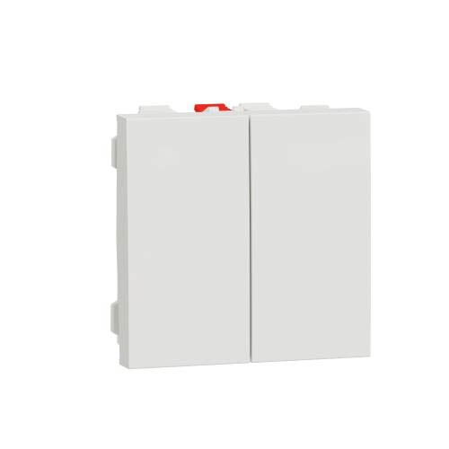 Перемикач 2-кл., 2 х сх. 6, 10 AX, 250 В, Unica New білий, Schneider Electric