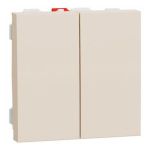 Перемикач 2-кл., 2 х сх. 6, 10 AX, 250 В, Unica New бежевий, Schneider Electric