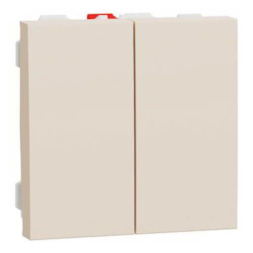Перемикач 2-кл., 2 х сх. 6, 10 AX, 250 В, Unica New бежевий, Schneider Electric