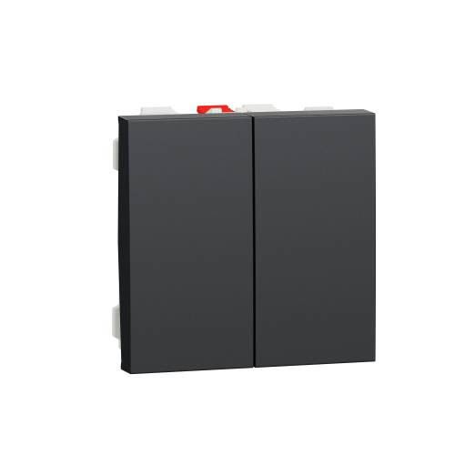 Перемикач 2-кл., 2 х сх. 6, 10 AX, 250 В, Unica New антрацит, Schneider Electric