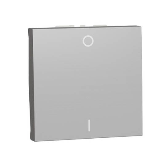 Вимикач двополюсний, 1-кл., сх. 2, 16 AX, 250 В, Unica New алюміній, Schneider Electric