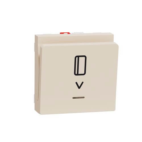 Вимикач картковий, з підсвічуванням, 10 А, Unica New бежевий, Schneider Electric