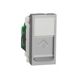 Розетка комп'ютерна RJ45, одинарна категорія 5 UTP, 1 модуль, Unica New, алюміній, Schneider Electric