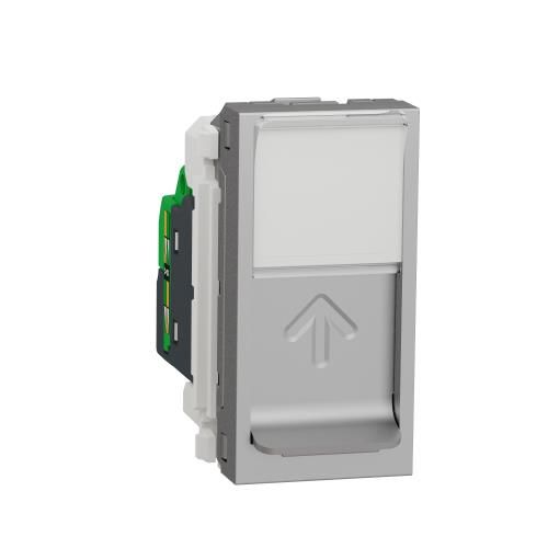 Розетка комп'ютерна RJ45, одинарна категорія 5 UTP, 1 модуль, Unica New, алюміній, Schneider Electric