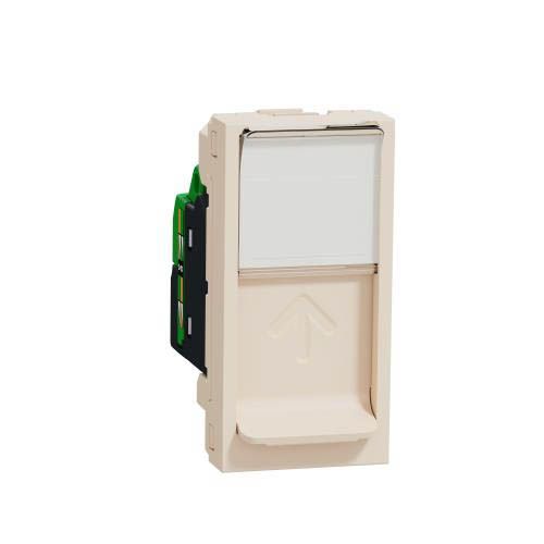 Розетка комп'ютерна RJ45, одинарна категорія 5 UTP, 1 модуль, Unica New, бежева, Schneider Electric