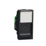 Розетка комп'ютерна RJ45, одинарна категорія 5 UTP, 1 модуль, Unica New, антрацит, Schneider Electric
