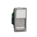 Розетка комп'ютерна RJ45, одинарна категорія 6 UTP, 1 модуль, Unica New, алюміній, Schneider Electric