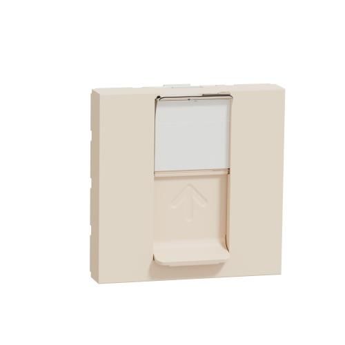 Розетка комп'ютерна RJ45, одинарна категорія 6 UTP, 2 модулі, Unica New, бежева, Schneider Electric