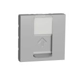 Розетка комп'ютерна RJ45, одинарна категорія 6 STP, 2 модулі, Unica New, алюміній, Schneider Electric
