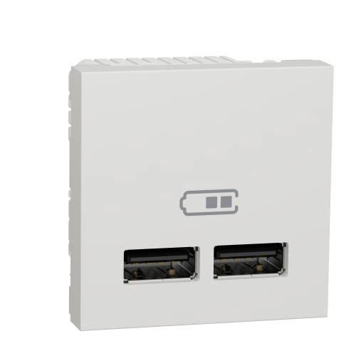 Розетка USB подв. 2.1А 2 мод білий, Unica New, Schneider Electric