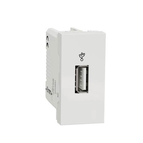 USB-коннектор 1 модуль білий, Unica New, Schneider Electric