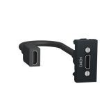 Розетка HDMI, 1 модуль антрацит, Unica New, Schneider Electric