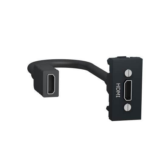 Розетка HDMI, 1 модуль антрацит, Unica New, Schneider Electric