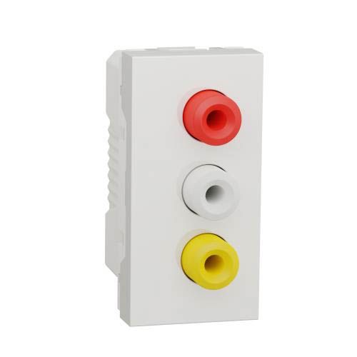 Розетка 3 RCA, 1 модуль білий, Unica New, Schneider Electric