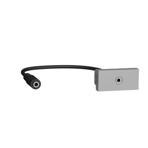 Розетка Minijack 1 модуль алюміній, Unica New, Schneider Electric