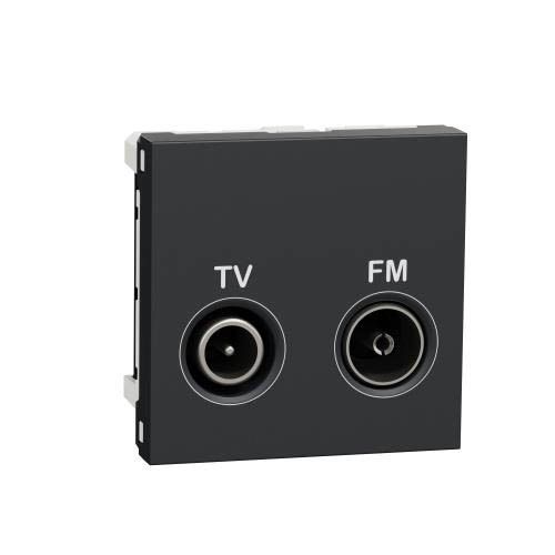 Розетка TV R "Unica New" одинарна, 2 модулі, антрацит, Schneider Electric