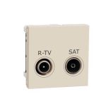 Розетка R-TV SAT "Unica New" одинарна, 2 модулі, бежева, Schneider Electric