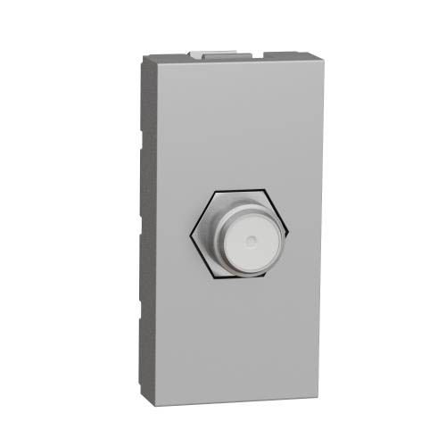 Розетка Coaxial F-type, 1 мод алюміній, Unica New, Schneider Electric