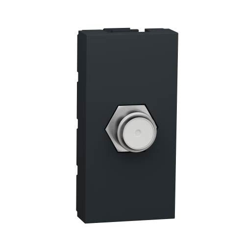 Розетка Coaxial F-type, 1 мод антрацит, Unica New, Schneider Electric