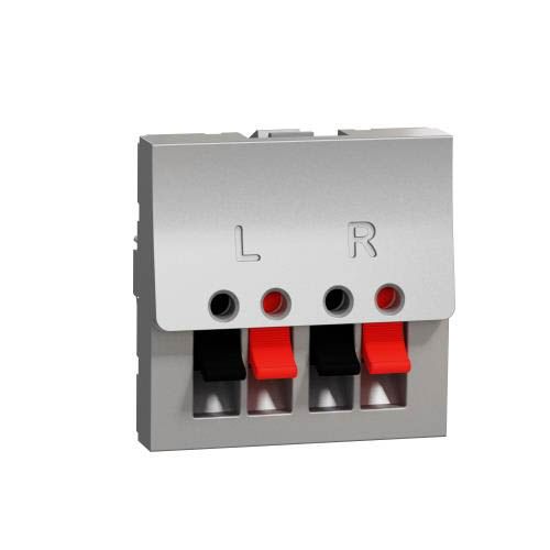Аудіорозетка 2 модулі алюміній, Unica New, Schneider Electric