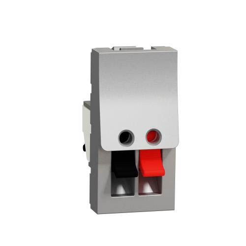 Аудіорозетка 1 модуль алюміній, Unica New, Schneider Electric