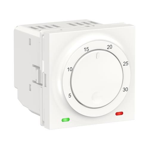 Термостат кімнатний, вбуд.датчик 8А білий, Unica New, Schneider Electric
